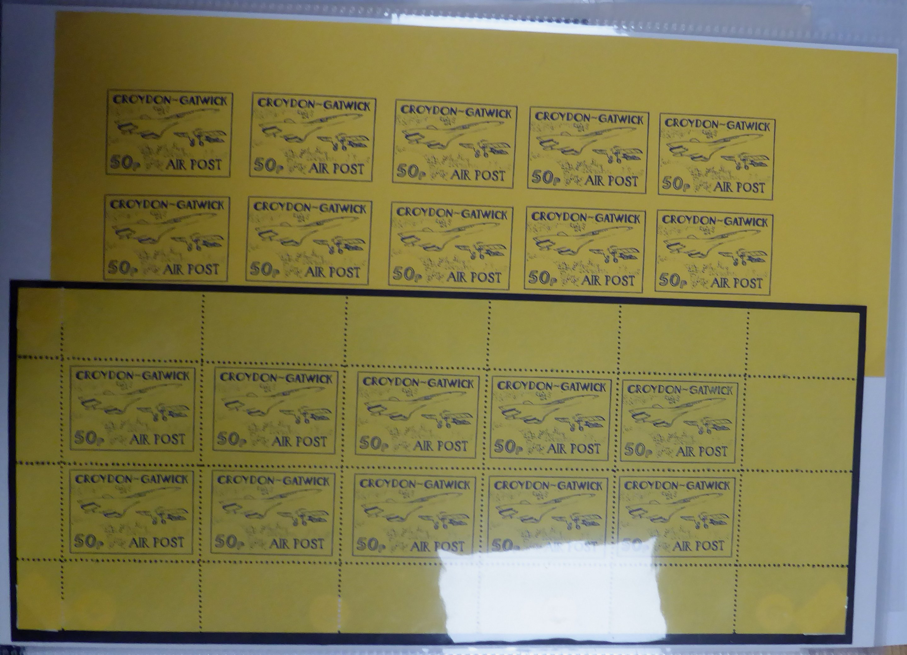 Croydon Gatwick Strike Post Stamps 1971 50p Concorde issue ex Brian Asquith collection